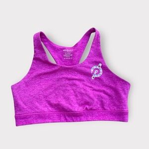Peloton Strappy Heathered Bra Pink Size Medium